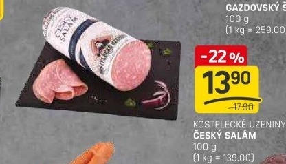 Salám český Kostelecké uzeniny