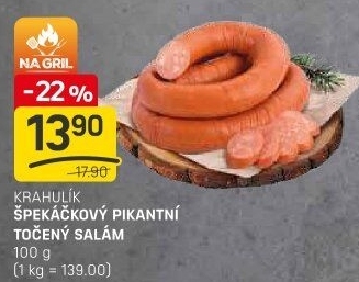Salám špekáčkový pikantní točený Krahulík