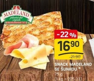 Snack Madeland se šunkou La Lorraine