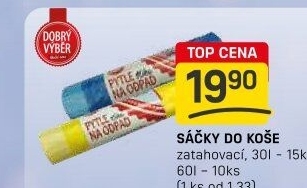 Zatahovací pytle na odpadky 30 l Dobrý Výběr