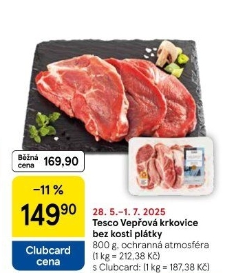 Vepřová krkovice bez kosti Tesco