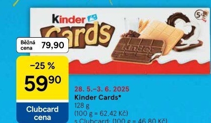 Sušenka s náplní Cards Kinder