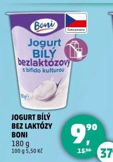 Bílý jogurt bez laktózy Boni