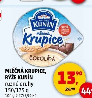 Mléčná rýže Mlékárna Kunín
