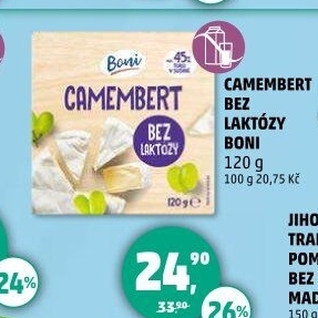 Sýr Camembert bez laktózy Boni