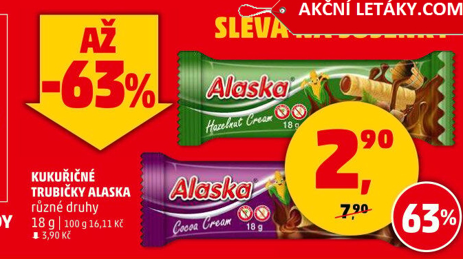 Trubičky bez lepku Alaska