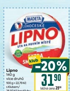 Tavený sýr Jihočeské Lipno Madeta