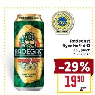 Pivo světlý ležák 12° Ryze hořká Radegast