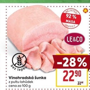 Šunka vinohradská nejvyšší jakosti LE&amp