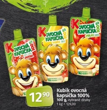 Kapsička ovocná 100% Kubík