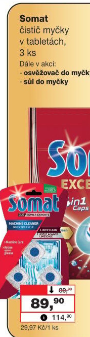 Čistič myčky při plné myčce Somat