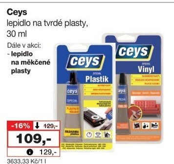 Lepidlo na tvrdé plasty Ceys