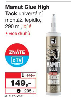 Montážní lepidlo Mamut Glue High Tack Braven