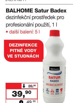 Sanitární kapalina Satur Badex Balhome