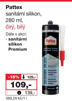 Sanitární silikon Premium Pattex