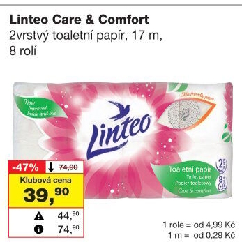 Toaletní papír 2vrstvý Linteo