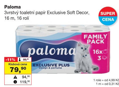 Toaletní papír 3vrstvý Paloma