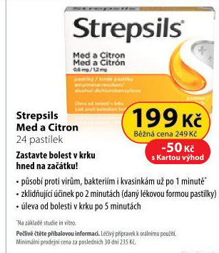Pastilky proti bolesti v krku Strepsils