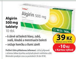 Tablety proti horečce a bolesti Algirin Dr.Max