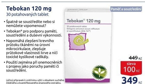 Doplněk stravy při poruchách duševní výkonnosti Tebokan Dr. Schwabe