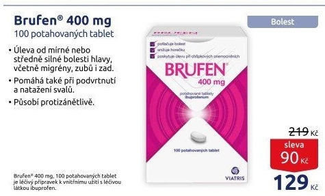 Tablety proti bolesti 400 Brufen Viatris