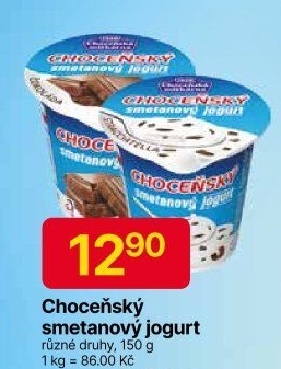 Jogurt smetanový ochucený Choceňský