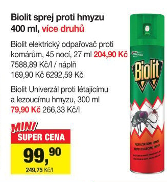 Přípravek proti létajícímu a lezoucímu hmyzu sprej Biolit