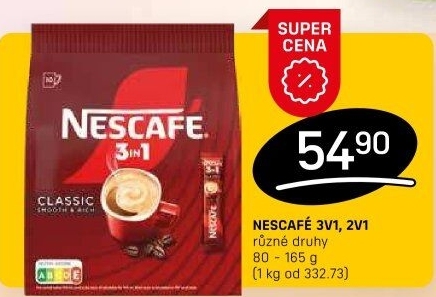 Instantní káva porcovaná 3v1 Nescafé