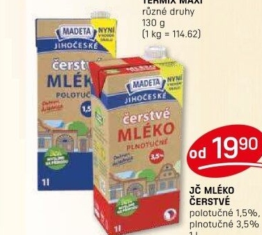 Mléko čerstvé Jihočeské Madeta