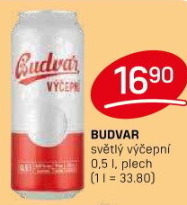Pivo světlé výčepní Budweiser Budvar