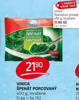 Špenátový protlak mražený Vinica