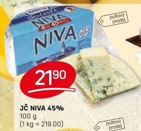Sýr Niva Jihočeská 45% Madeta