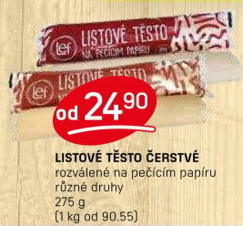 Těsto listové rozválené Lef