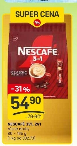 Instantní káva porcovaná 3v1 Nescafé
