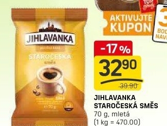 Mletá káva Staročeská směs Jihlavanka