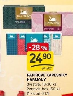 Papírové kapesníčky 3vrstvé Harmony