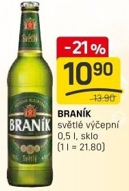 Pivo světlé výčepní 10° Braník