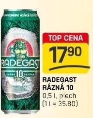 Pivo světlé výčepní Rázná 10° Radegast