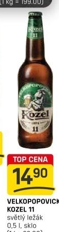 Pivo světlý ležák 11° Medium Velkopopovický Kozel