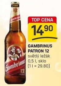 Pivo světlý ležák 12° Patron Gambrinus