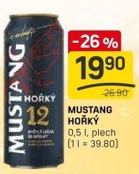Pivo světlý ležák Mustang Hořký 12° Ostravar