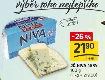 Sýr Niva Jihočeská 45% Madeta