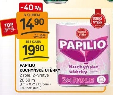 Utěrky kuchyňské 2vrstvé Papilio Dobrý Výběr