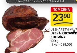 Uzená krkovička z komína Uzenářství Vávra