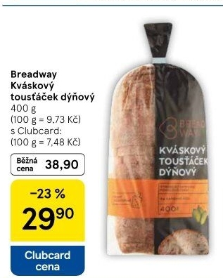 Chléb kváskový Tousťáček dýňový Breadway