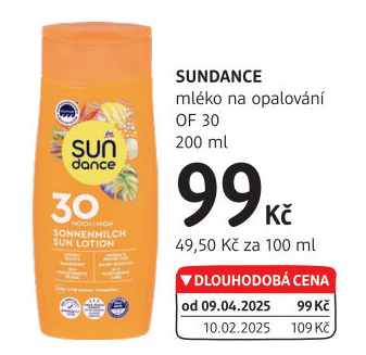 Mléko na opalování OF 30 Sundance