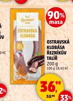 Ostravská klobása Řezníkův talíř