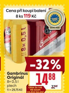 Pivo světlé výčepní Originál 10° Gambrinus