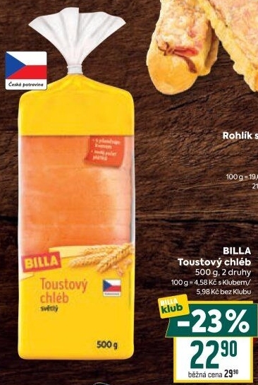 Toustový chléb Billa