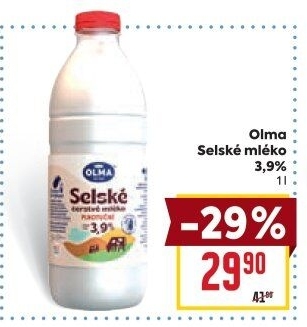 Mléko čerstvé selské Olma - 3,9% plnotučné